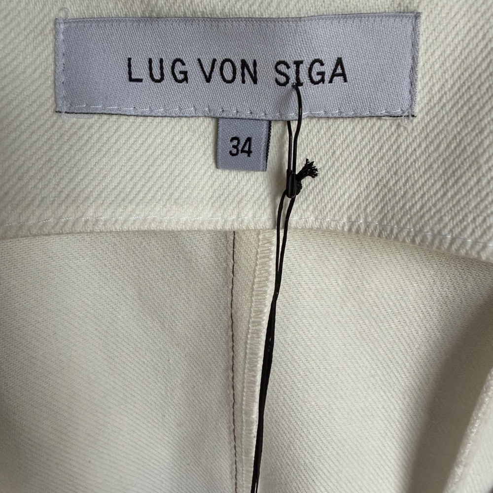 Lug Von Siga Mila Dress in White and Brown Denim 34 - Picture 3 of 6